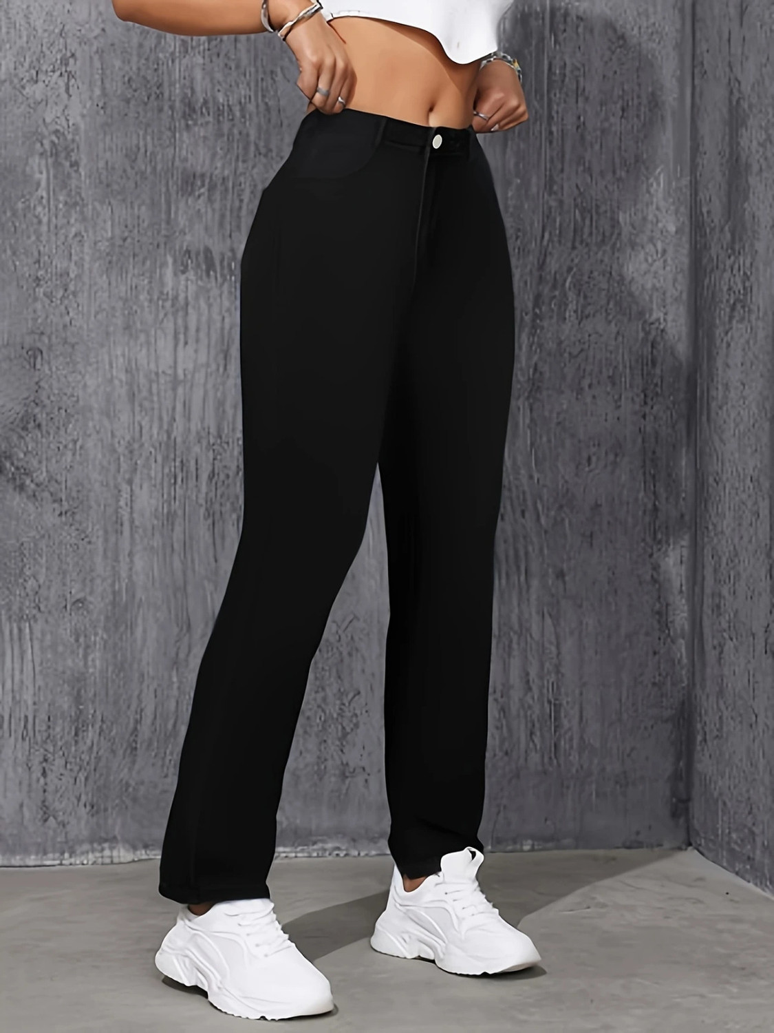 Image of GLOBENAUT Straight Fit Women Black Jeans