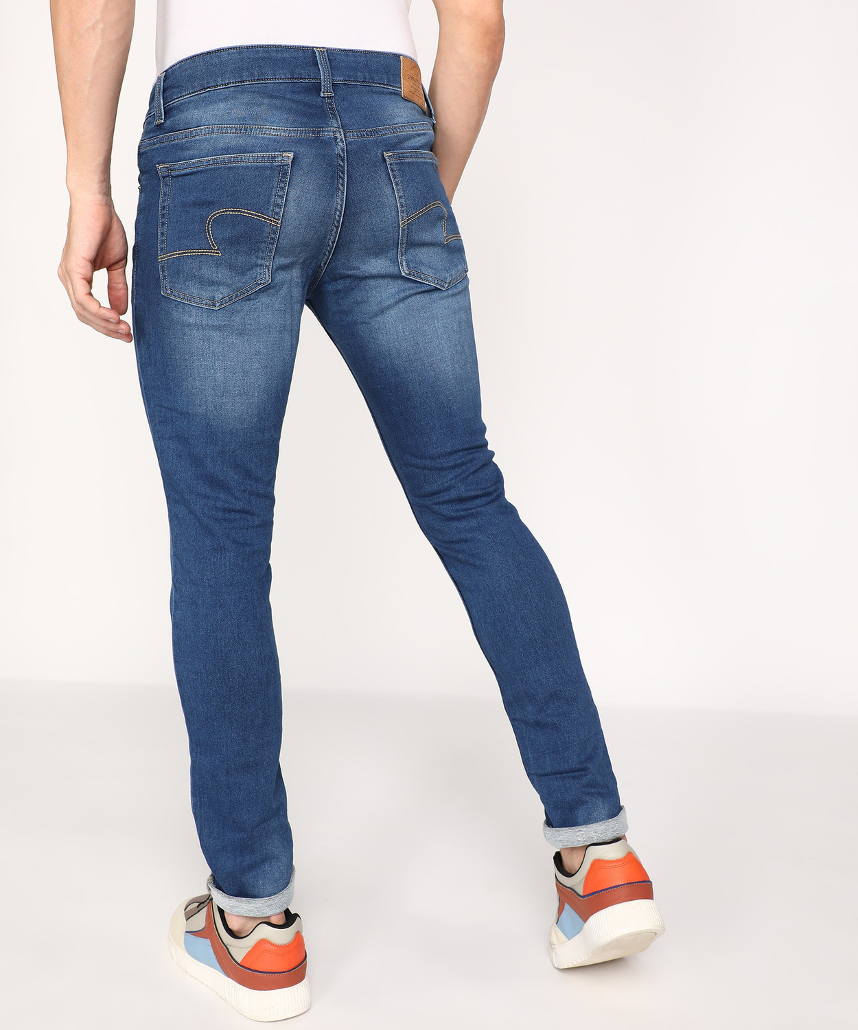 Image of Spykar Super Skinny Men Light Blue Jeans