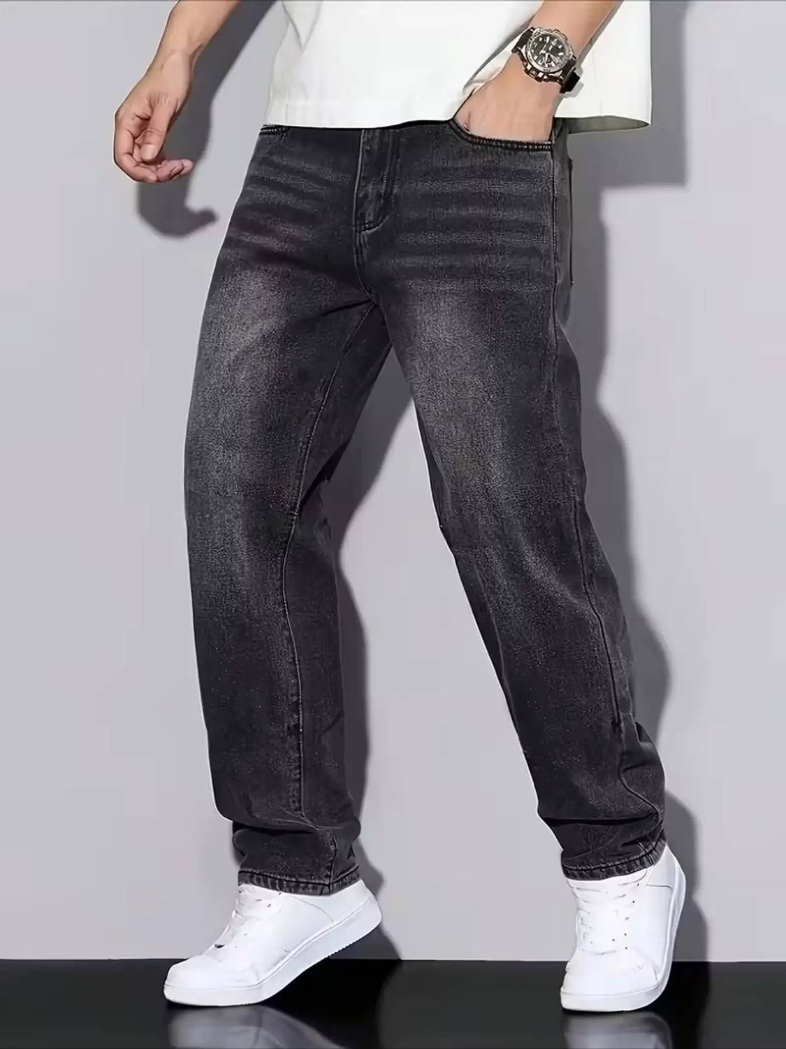 GOOD4MEN Straight Fit Dark Grey Jeans - Image 4
