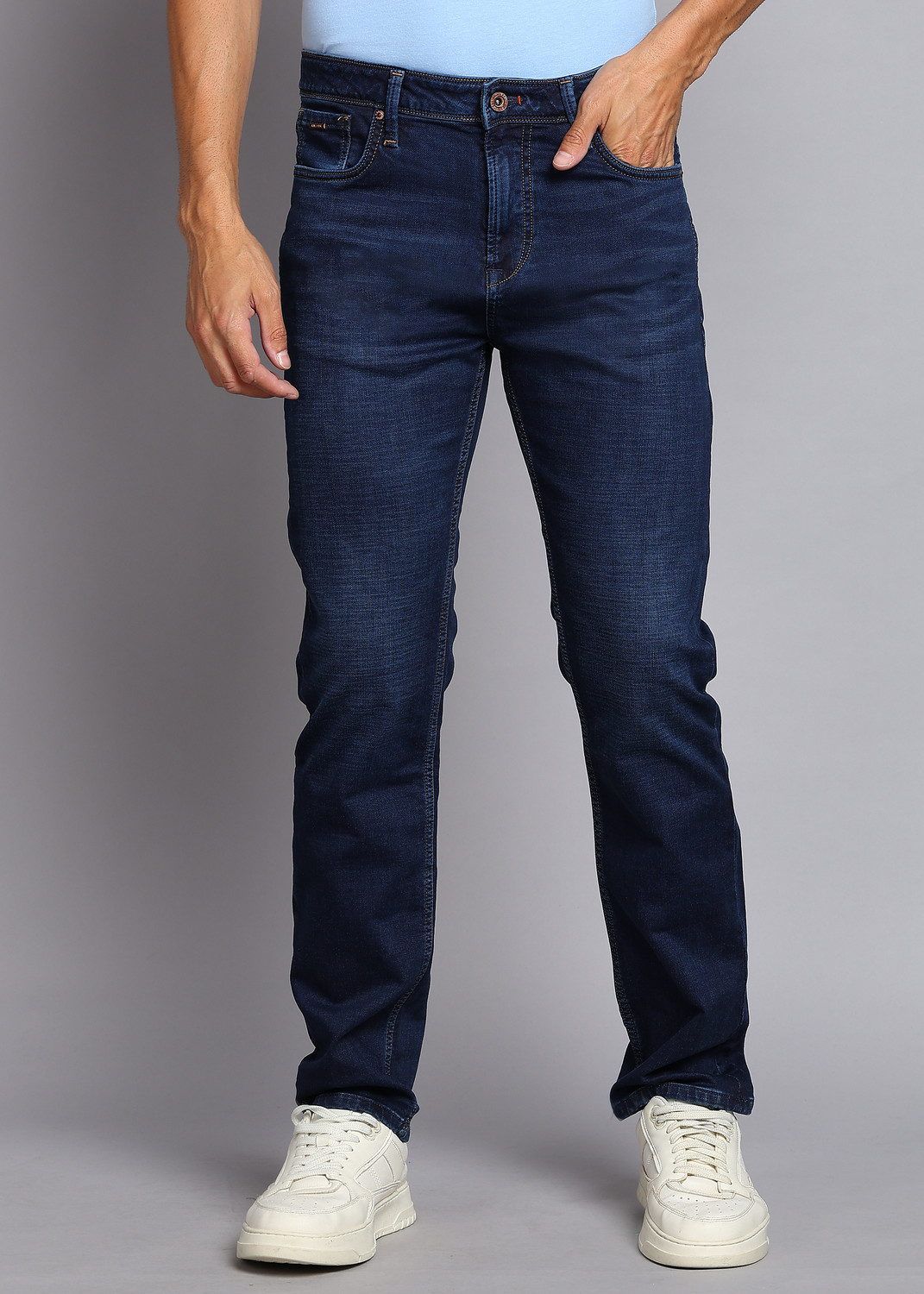 Image of KILLER Straight Fit Men Dark Blue Jeans