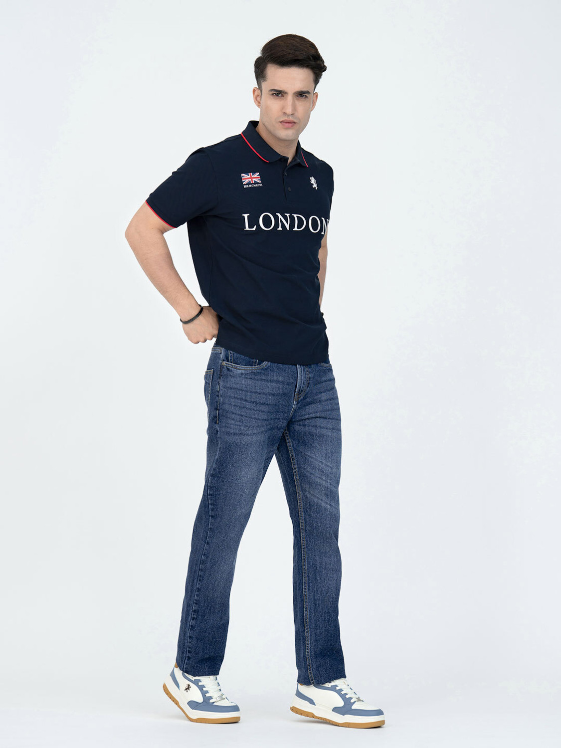 Image of RED TAPE Straight Fit Men Blue Jeans