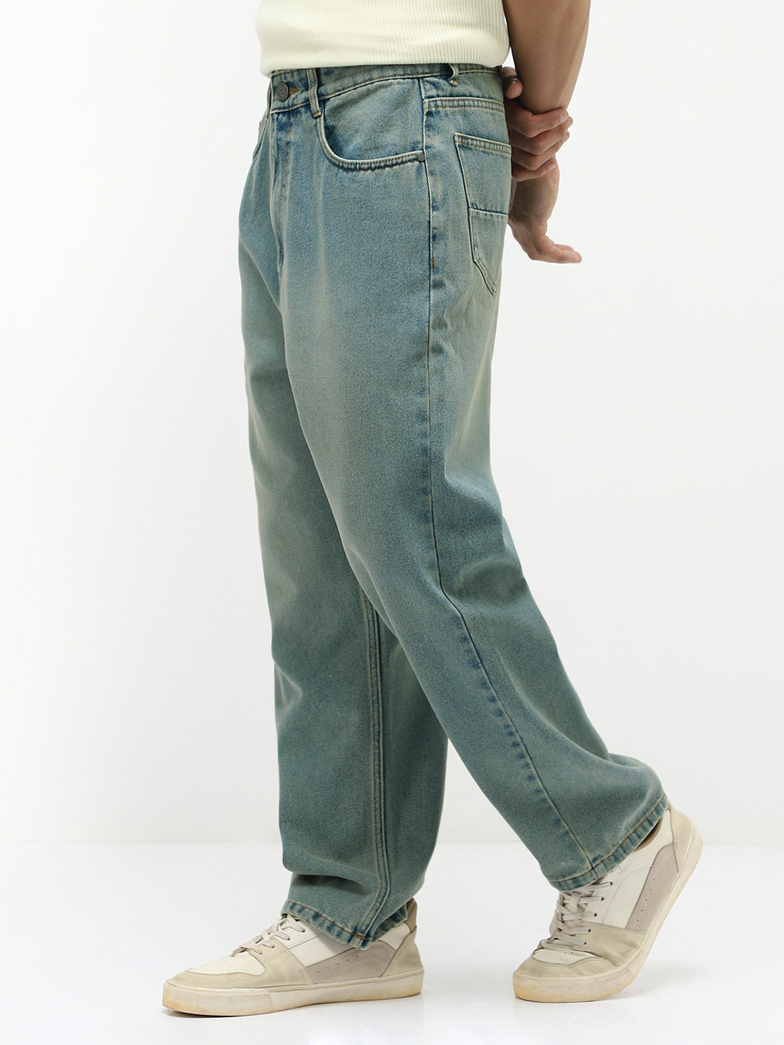 Image of Urbano Fashion Loose Fit Men Light Green Jeans