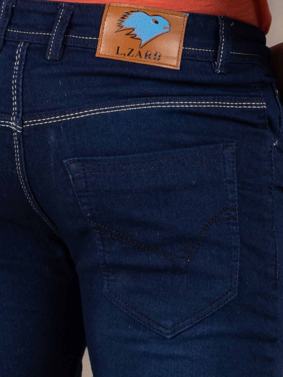 Image of Lzard Slim Men Dark Blue Jeans