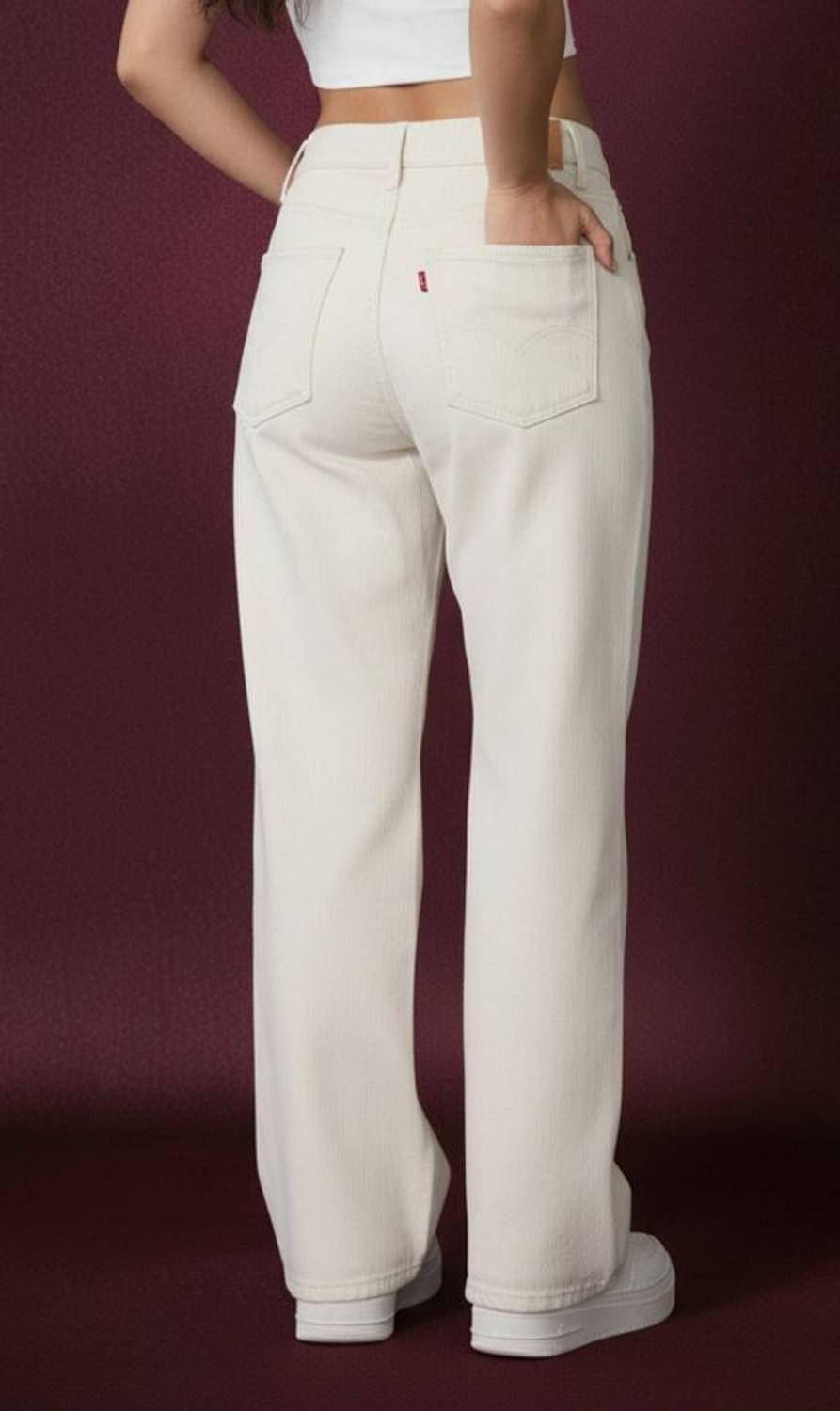 PINKLIT Straight Fit Women Beige Jeans - Image 2