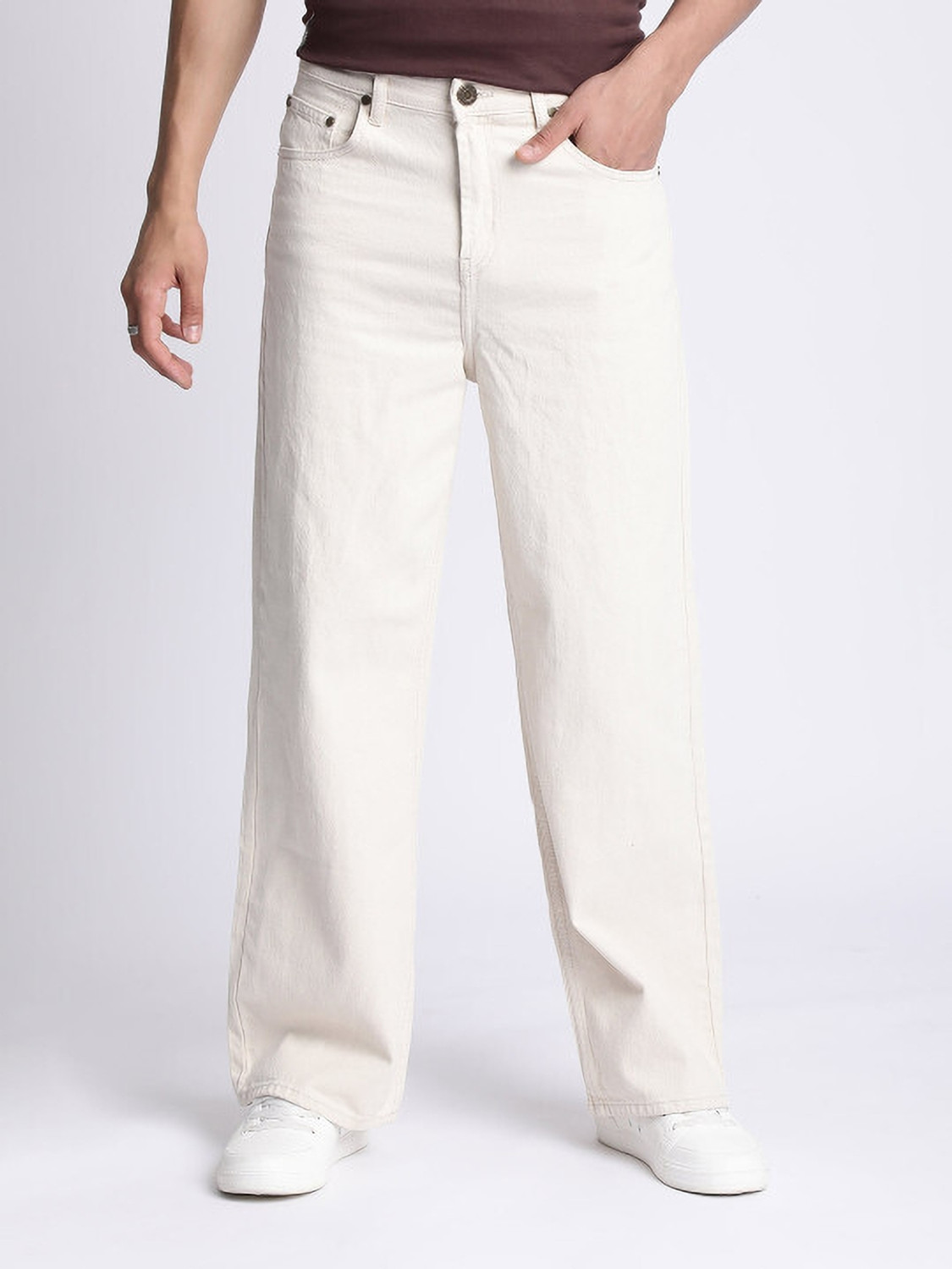 Image of Bene Kleed Loose Fit Men White Jeans