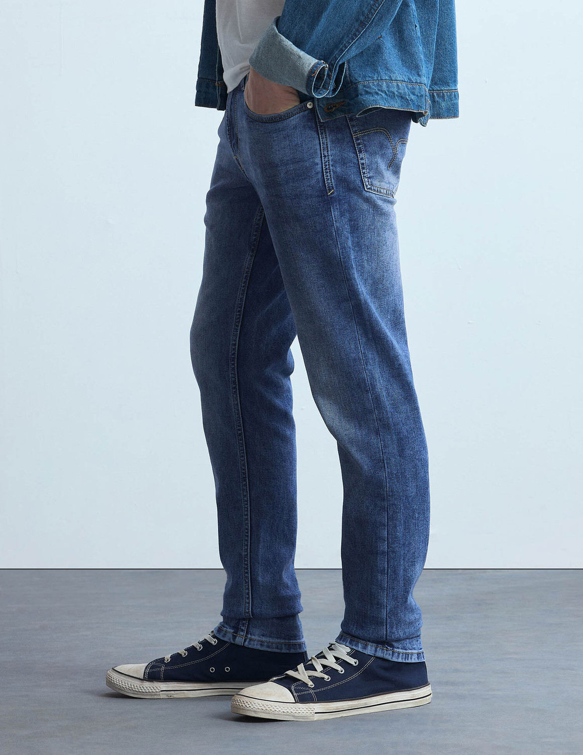 Image of FLYING MACHINE Skinny Men Blue Jeans