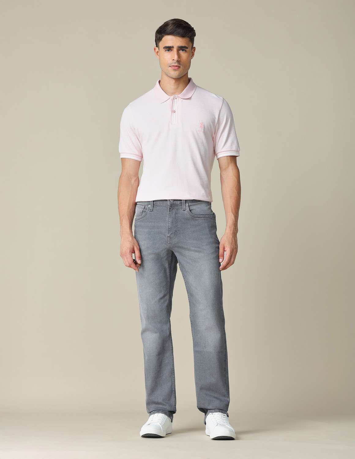 Image of U.S. Polo Assn. Denim Co. Straight Fit Men Grey Jeans