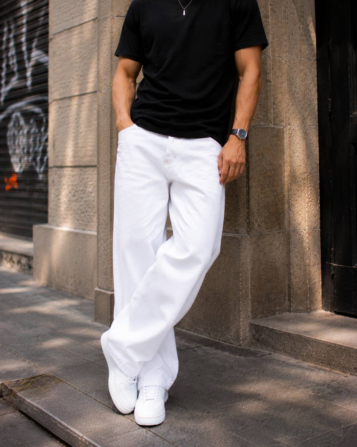 Denim Life Loose Fit Men White Jeans - Image 2
