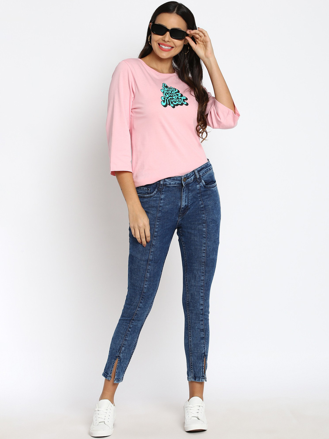 Image of abof by Aditya Birla Slim Women Blue Jeans