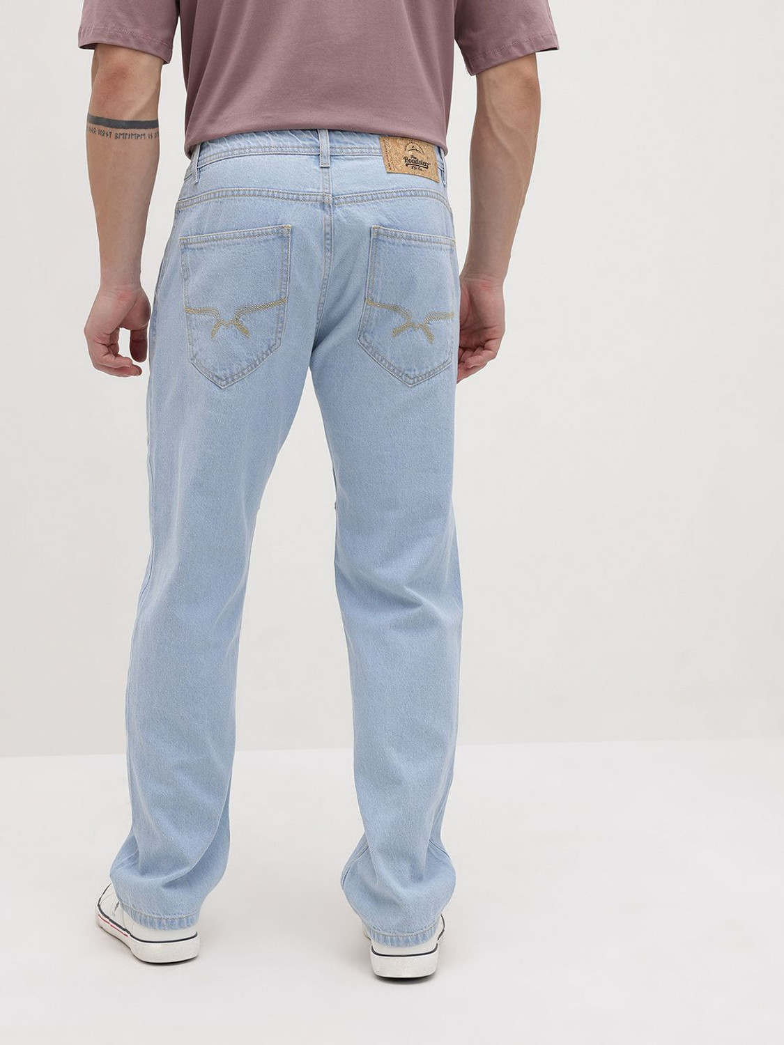 Image of Roadster Straight Fit Men Light Blue Jeans