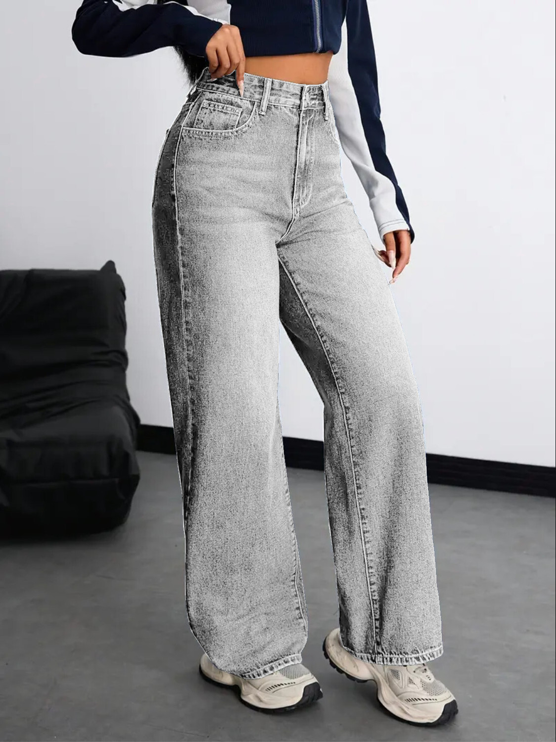 Image of Nifty Relaxed Fit Women Grey Jeans