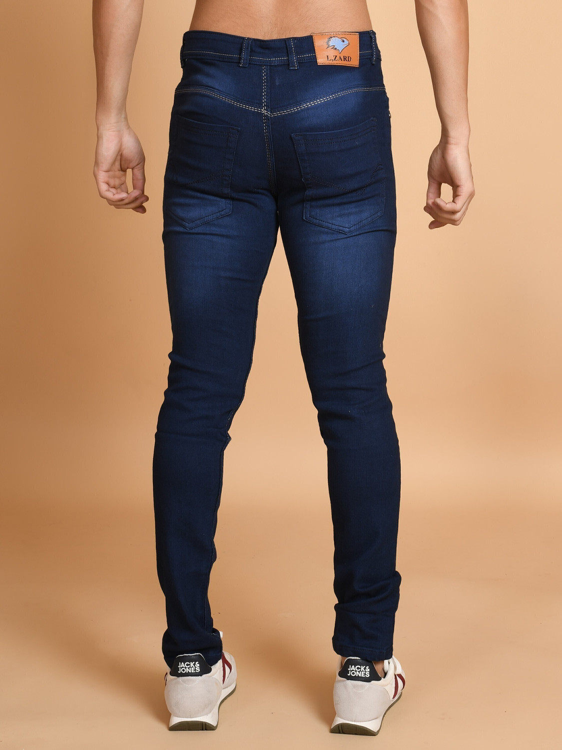 Image of Lzard Slim Men Dark Blue Jeans