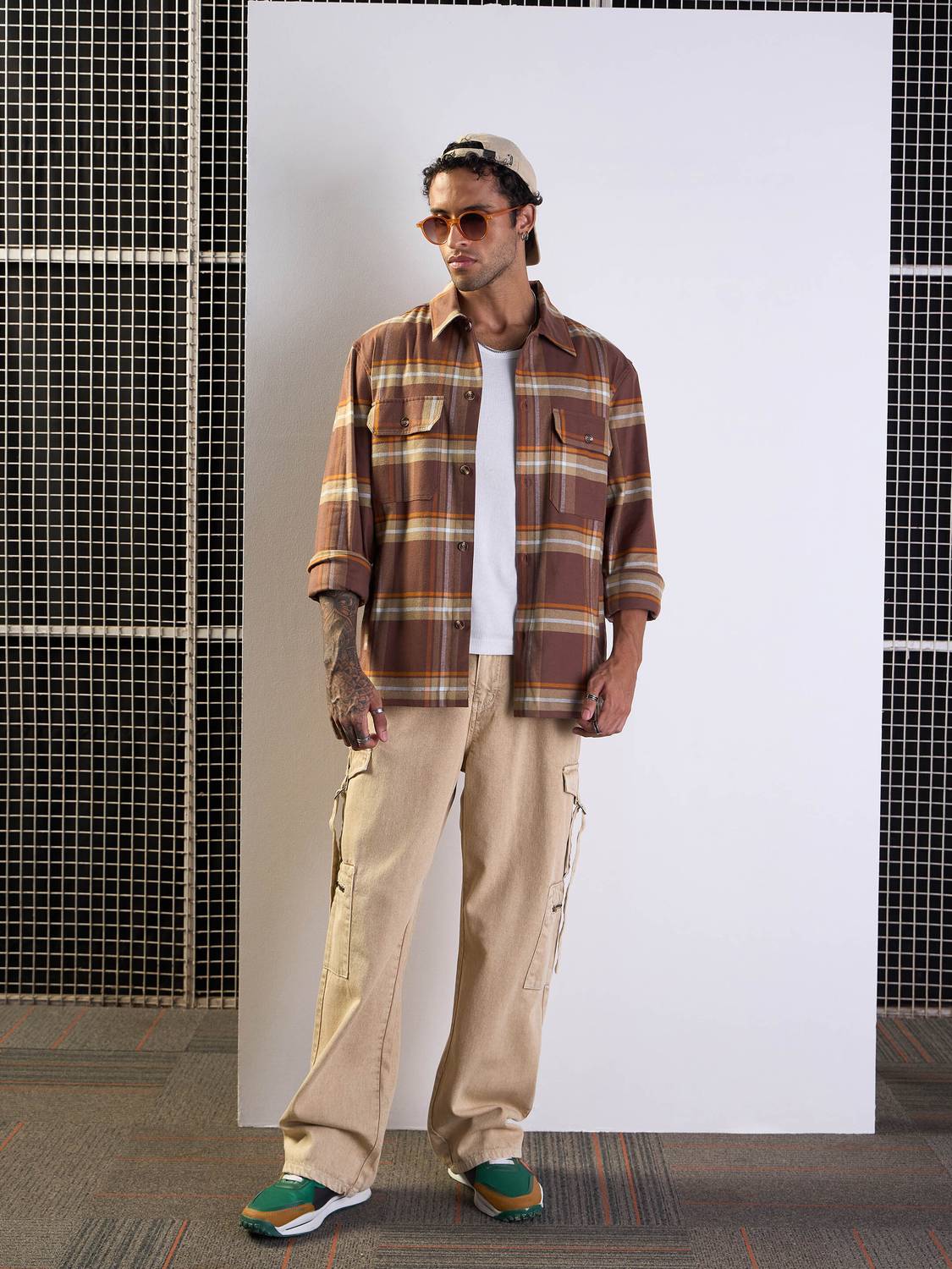 MASCLN Sassafras Loose Fit Men Beige Jeans - Image 2