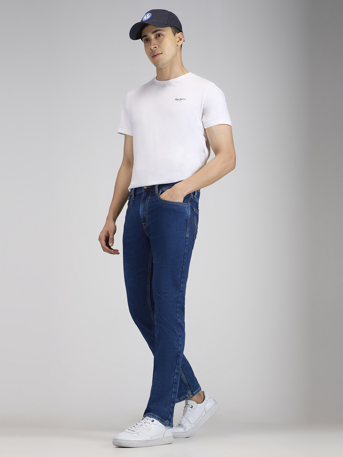 Image of Pepe Jeans Straight Fit Men Blue Jeans