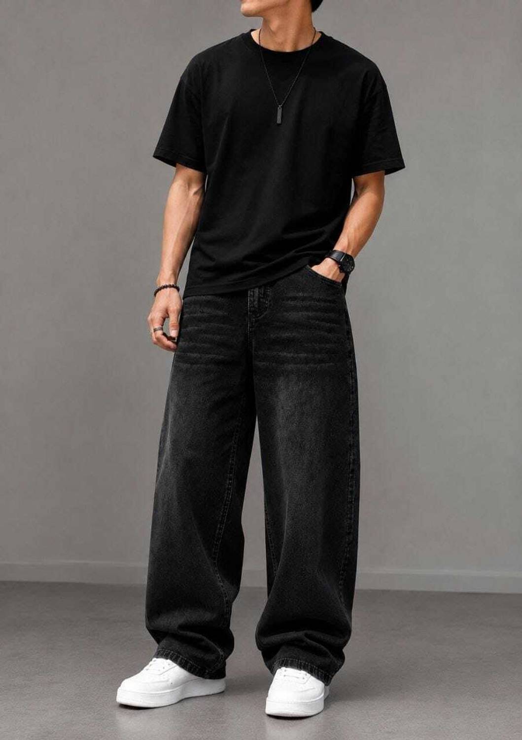 DenSHAH Baggy Fit Black Jeans - Image 1