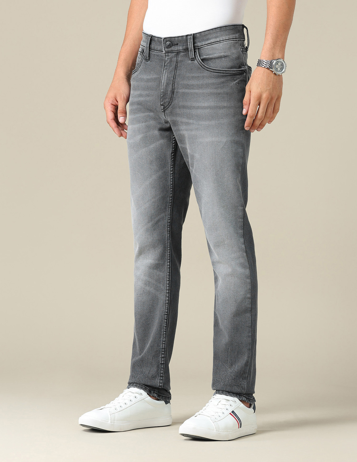Image of U.S. Polo Assn. Denim Co. Tapered Fit Men Dark Grey Jeans