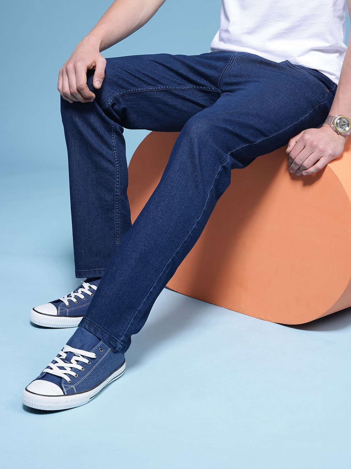 Image of HERE&NOW Regular Men Blue Jeans