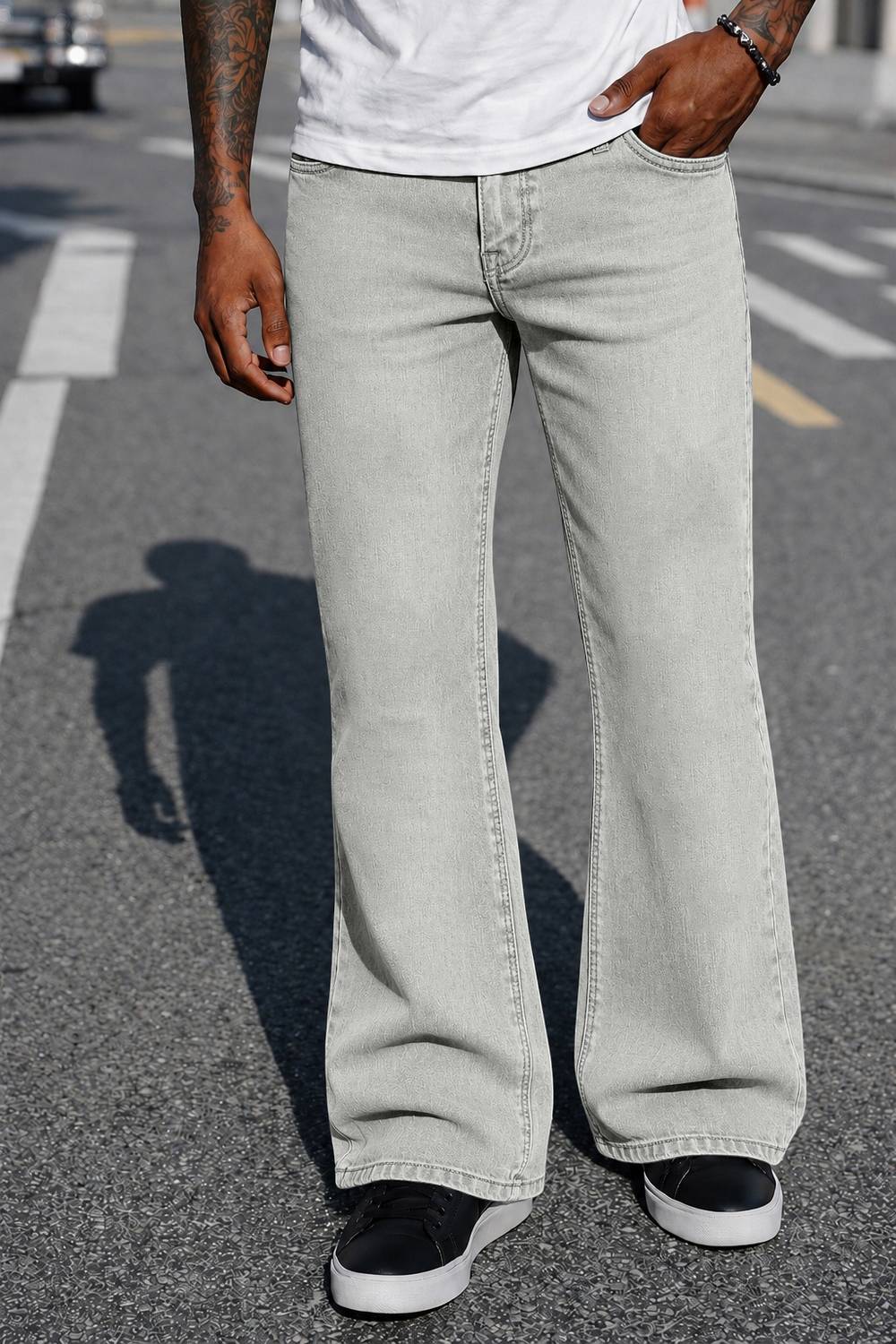 Plus91 Boot-Leg Men Grey Jeans - Image 3