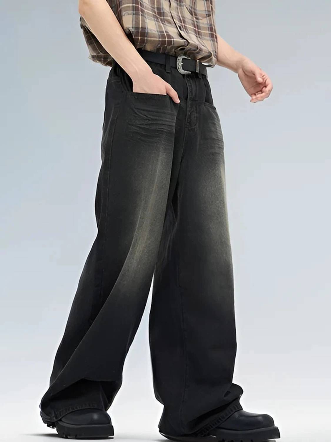 sky collection Wide Leg Black Jeans - Image 3