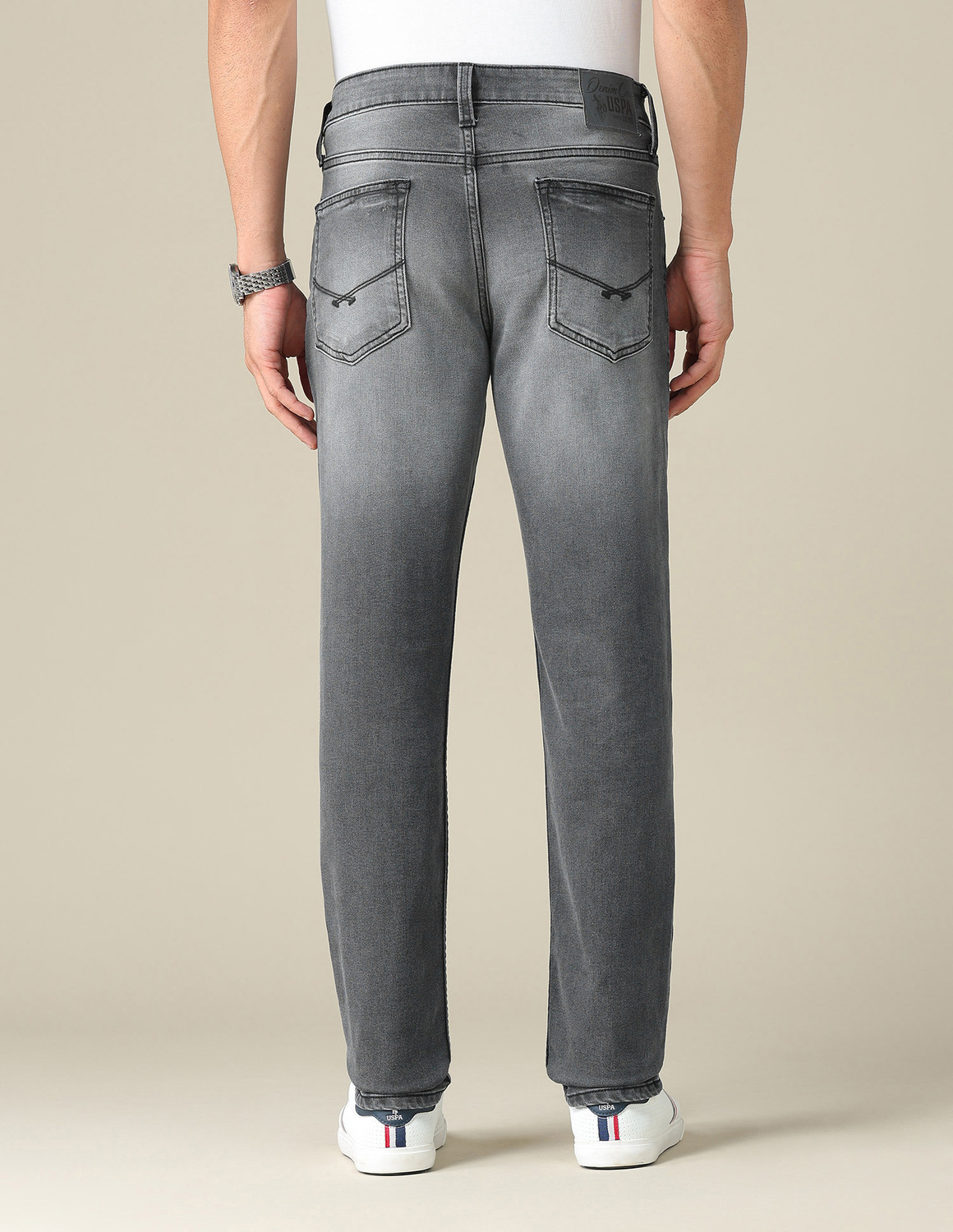 Image of U.S. Polo Assn. Denim Co. Tapered Fit Men Dark Grey Jeans