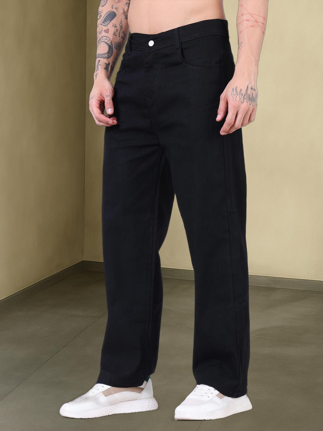 Image of METRONAUT Loose Fit Men Black Jeans