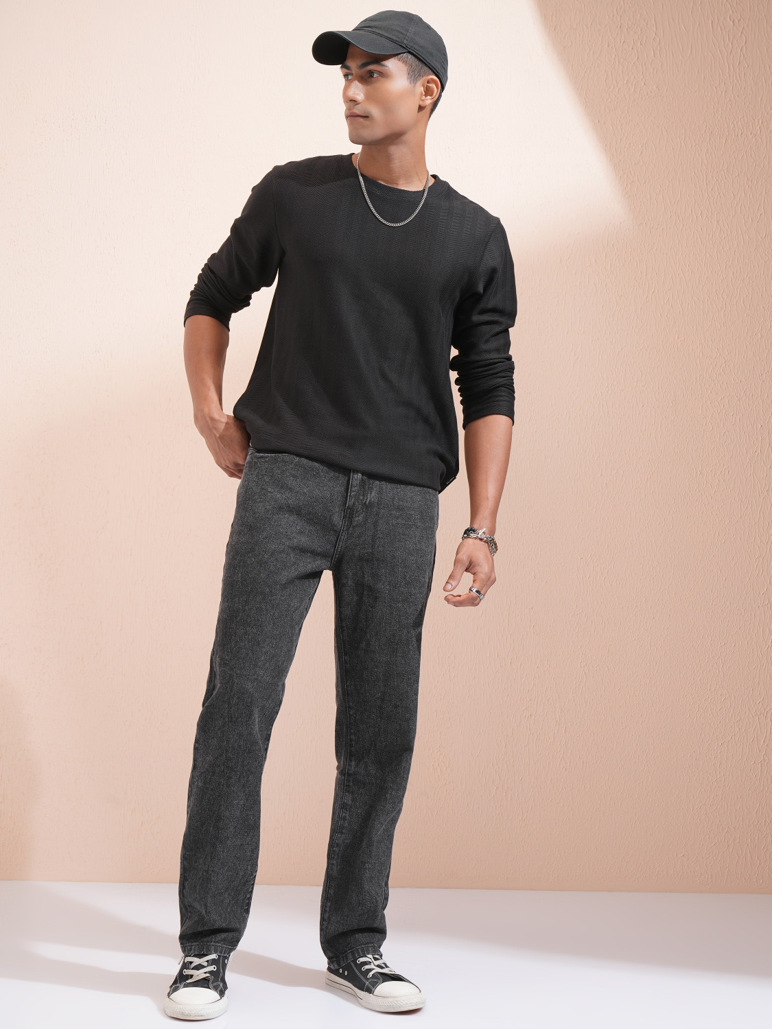 Image of HIGHLANDER Straight Fit Men Black Jeans