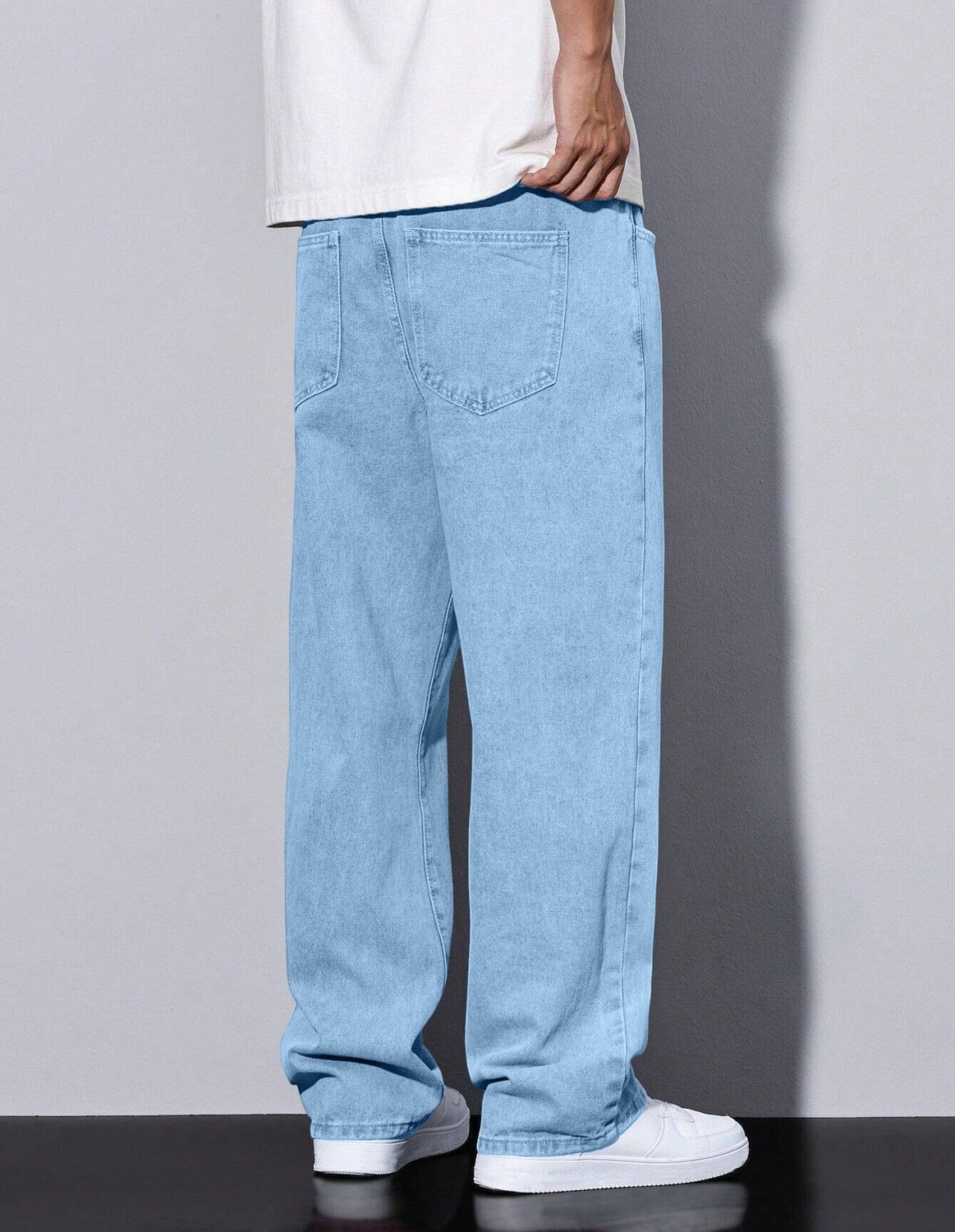 Image of Plus91 Straight Fit Men Light Blue Jeans