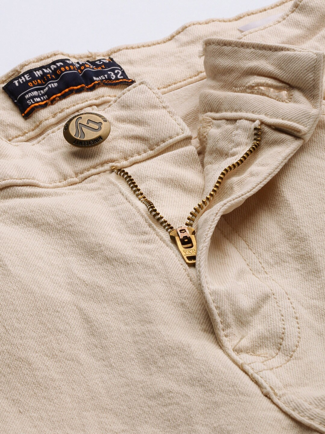 Image of The Indian Garage Co. Men Beige Jeans