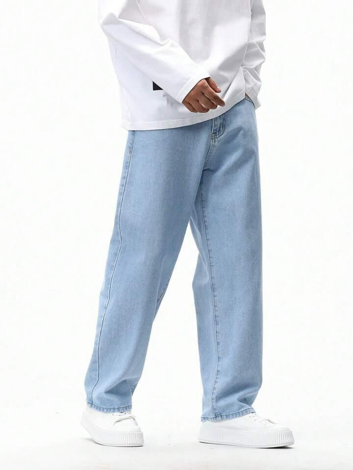 Image of forufit Loose Fit Men Light Blue Jeans