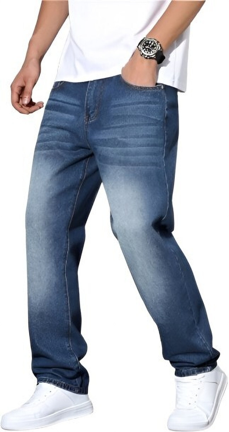 Image of Rend Loose Fit Men Dark Blue Jeans