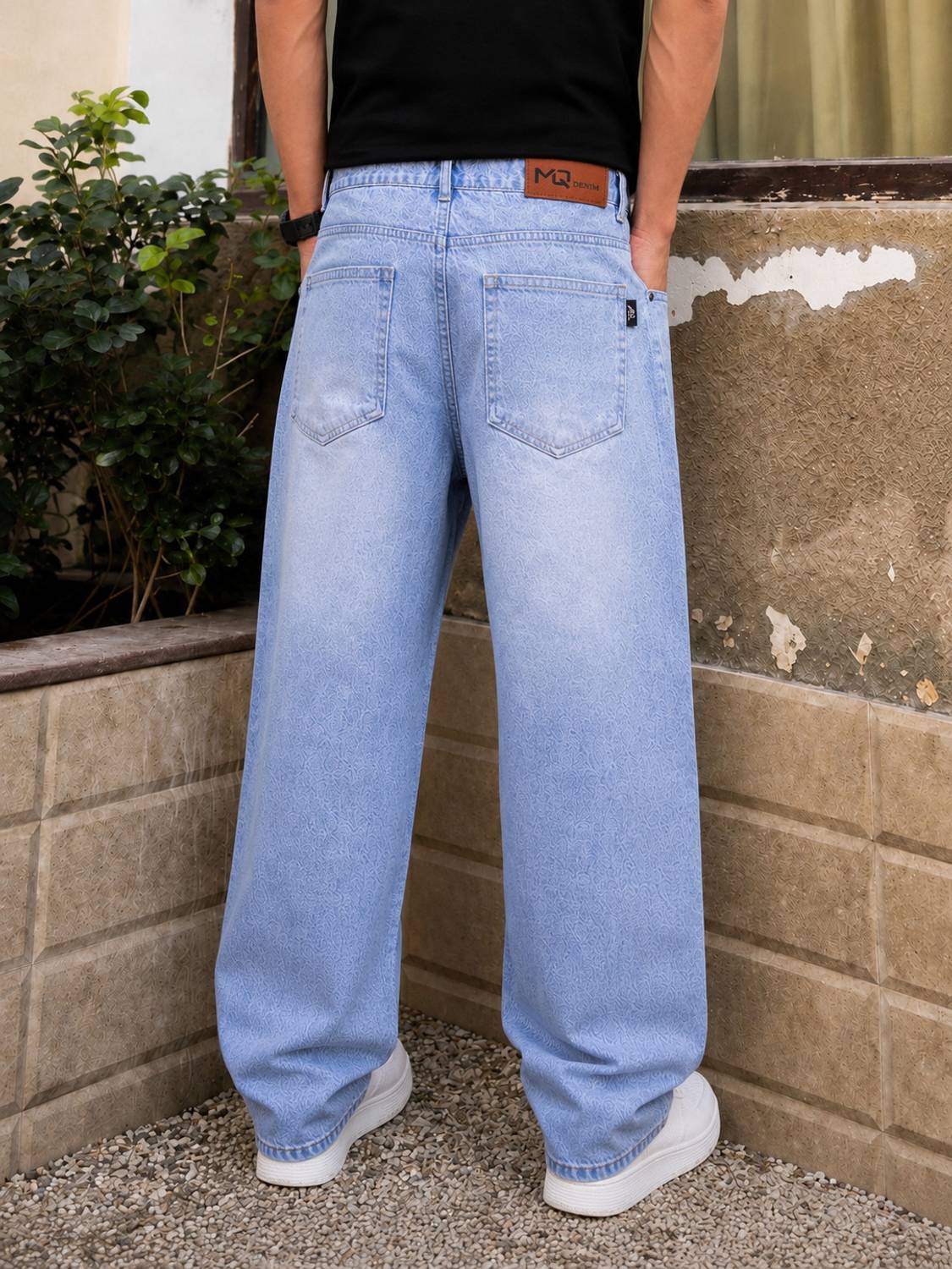M Q Straight Fit Men Light Blue Jeans - Image 2