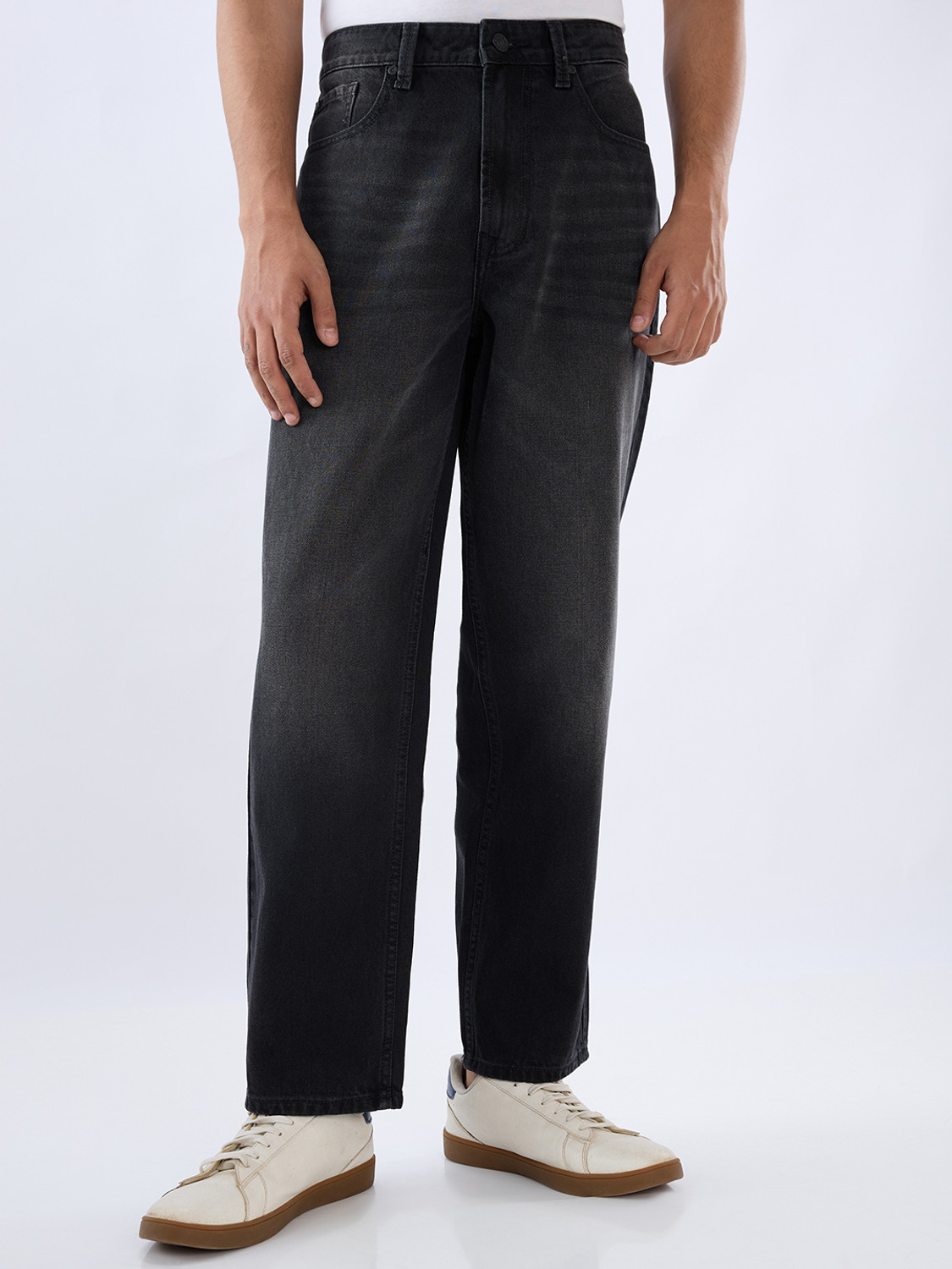 Image of Spykar Loose Fit Men Black Jeans