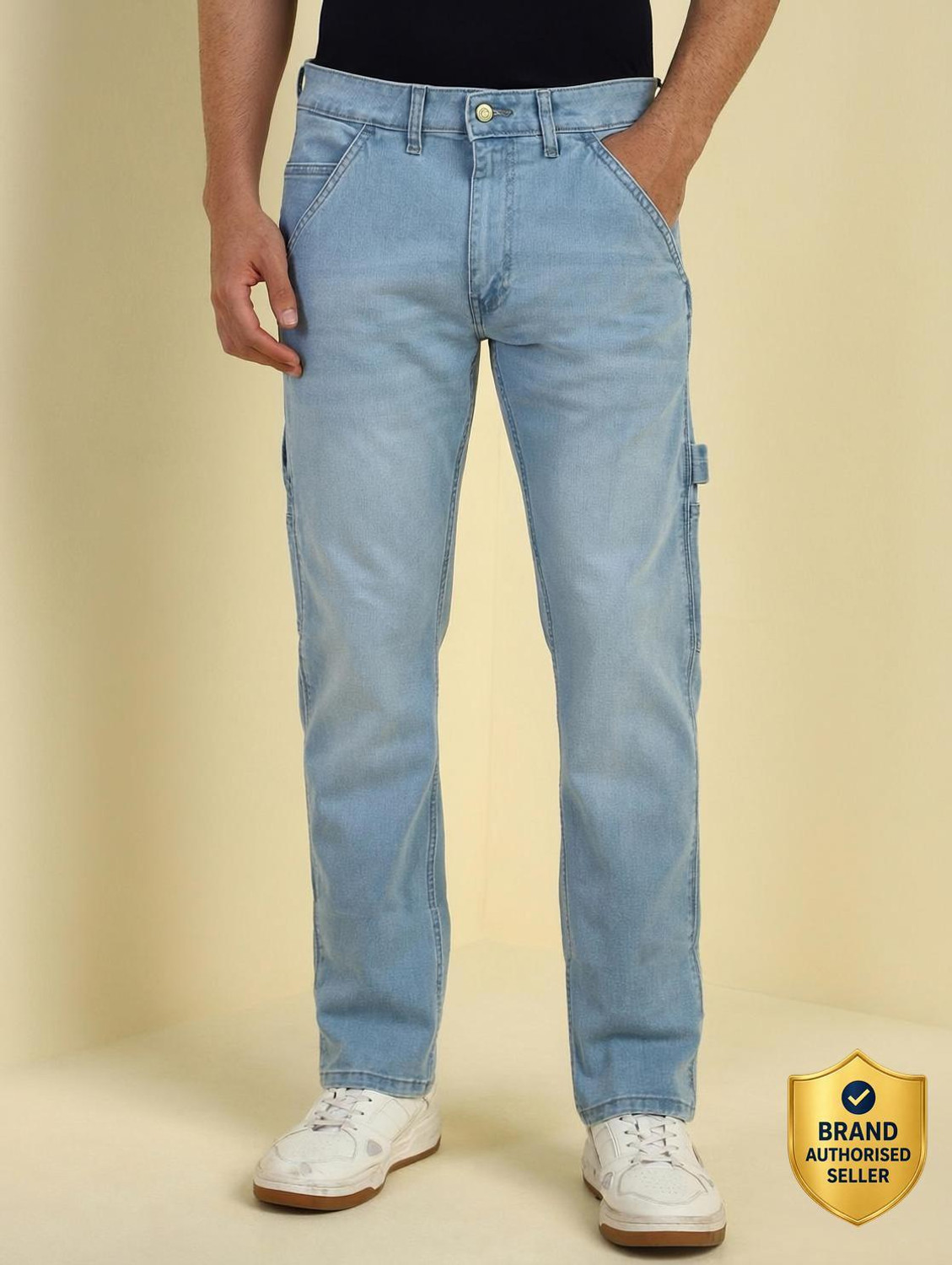 Image of Allen Solly Regular Men Light Blue Jeans