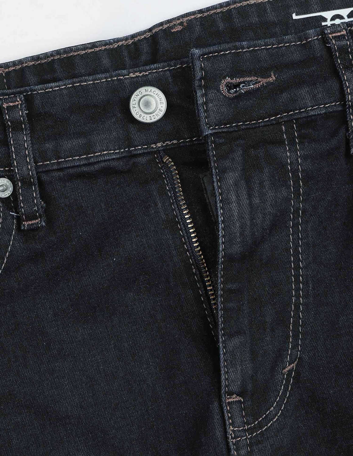 Image of FLYING MACHINE Tapered Fit Men Blue Jeans