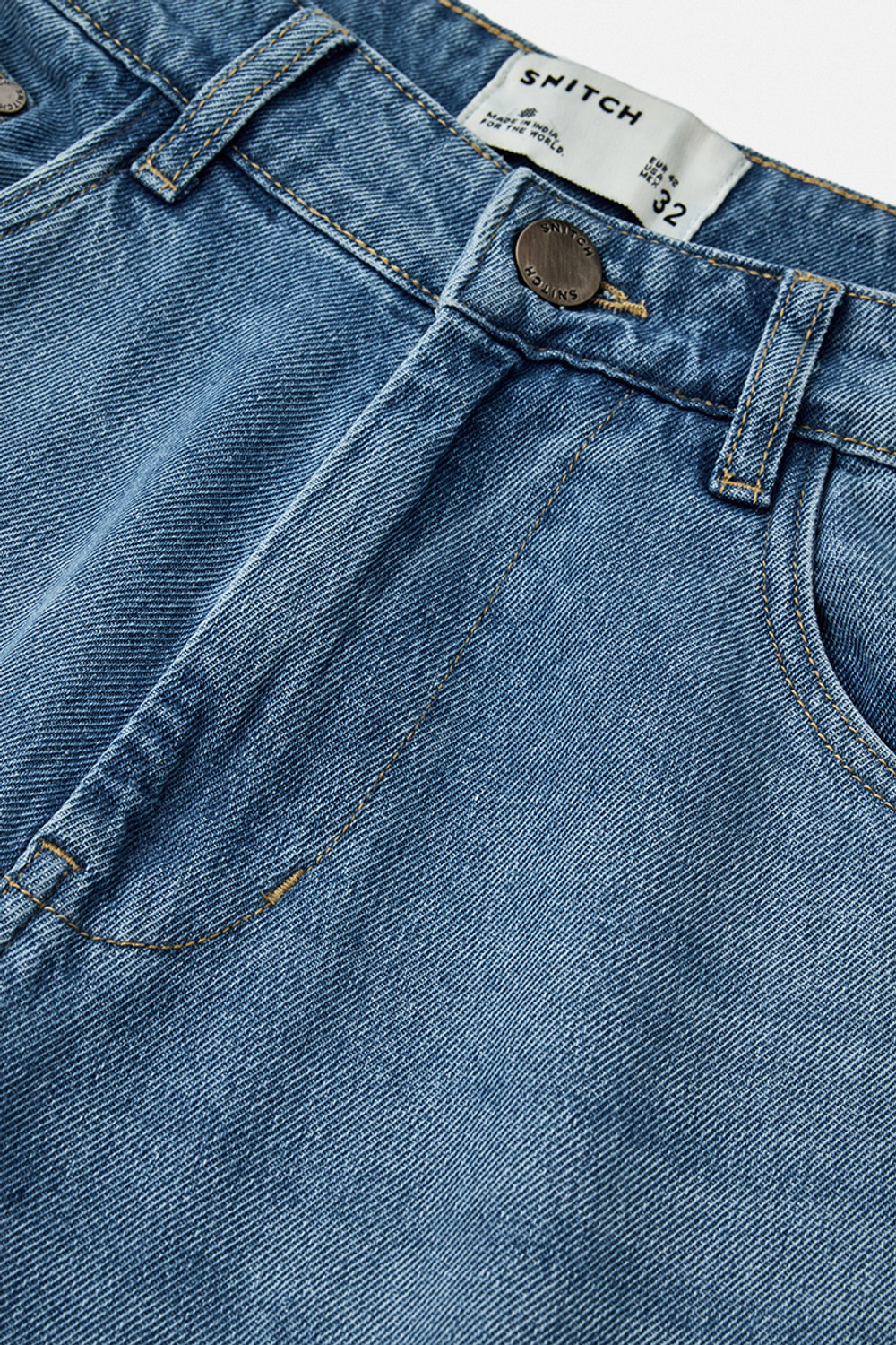 Image of Snitch Relaxed Fit Men Blue Jeans