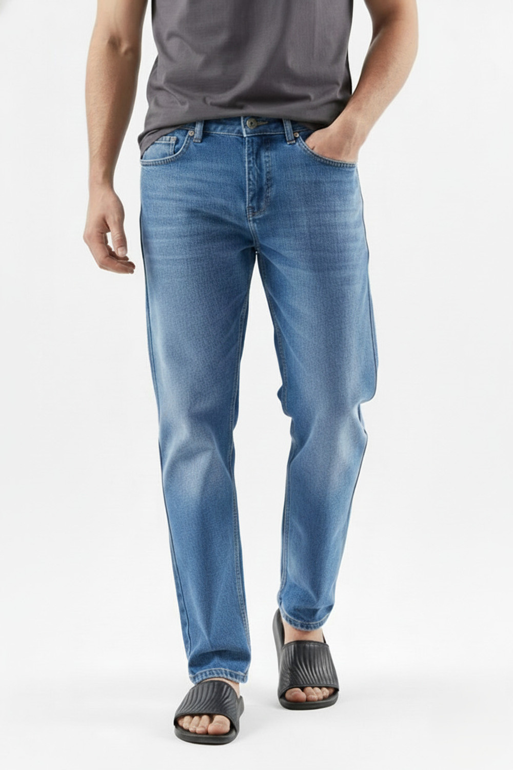 Image of ETON VALLEY Straight Fit Men Blue Jeans