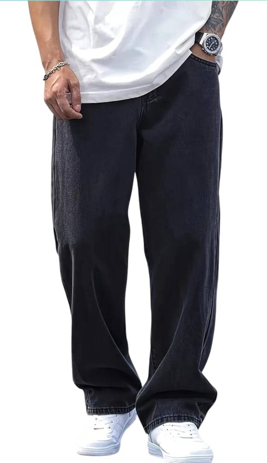 Lalitaa Designs Relaxed Fit Men Black Jeans