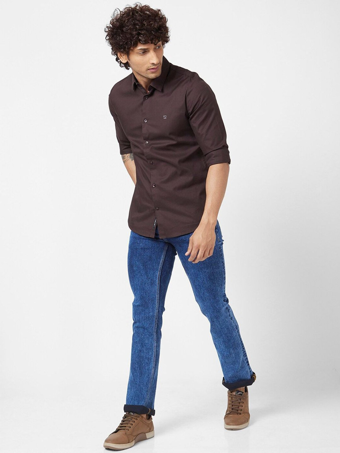 Image of Spykar Slim Men Dark Blue Jeans