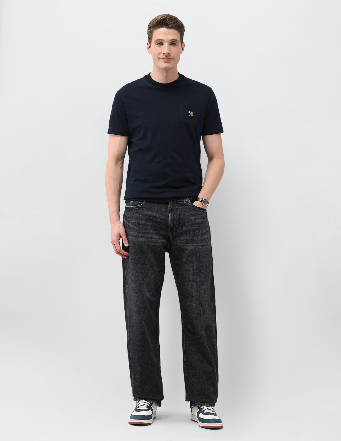 Image of U.S. Polo Assn. Denim Co. Loose Fit Men Black Jeans