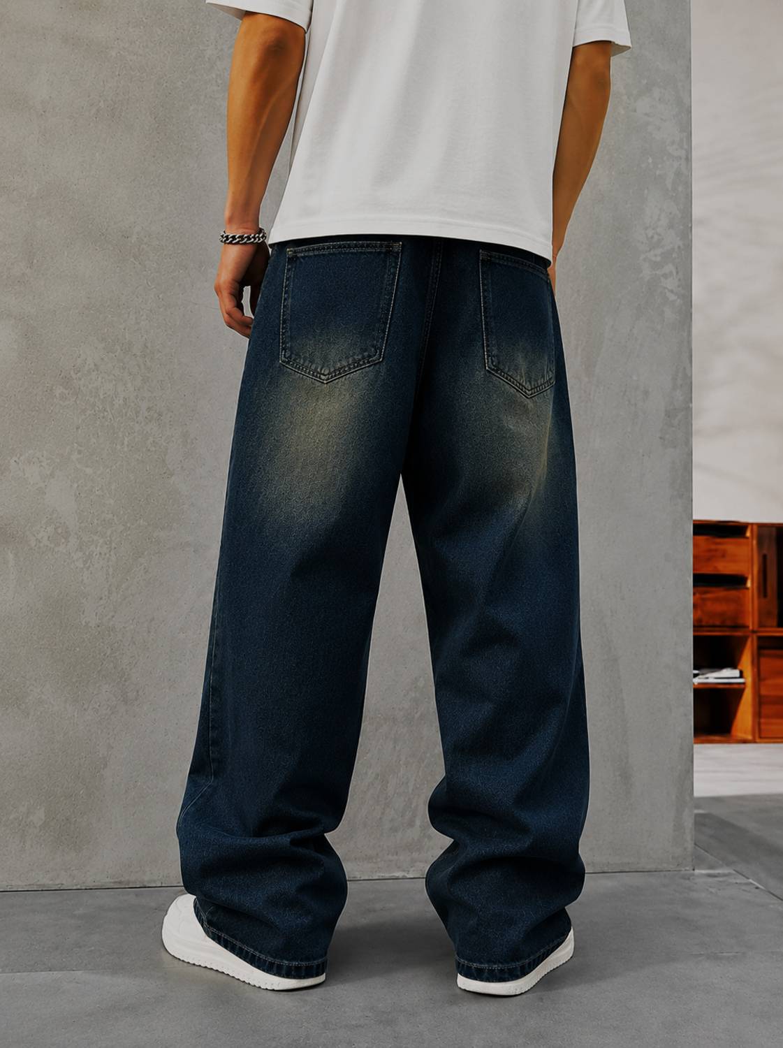 DENIM LOOK Loose Fit Men Dark Blue Jeans - Image 2