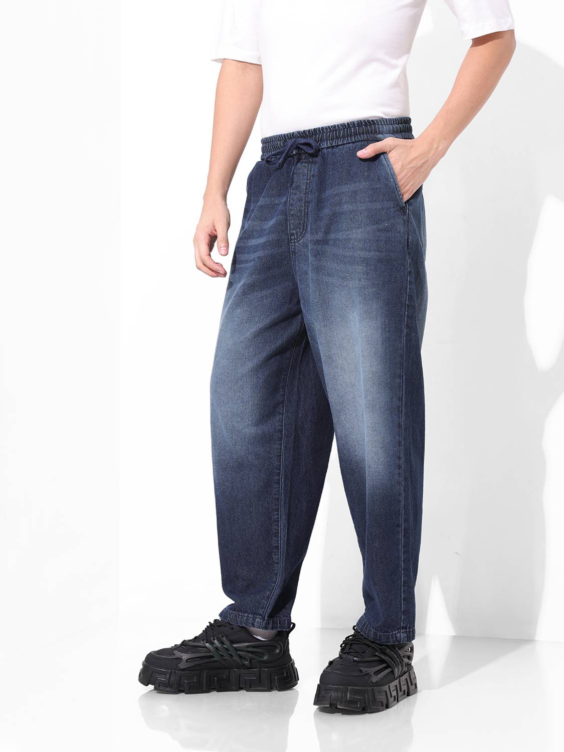 The Indian Garage Co. Loose Fit Men Blue Jeans - Image 3
