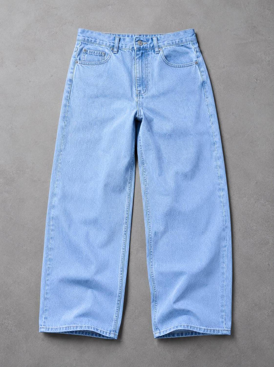 7 CUTS Loose Fit Men Light Blue Jeans - Image 5