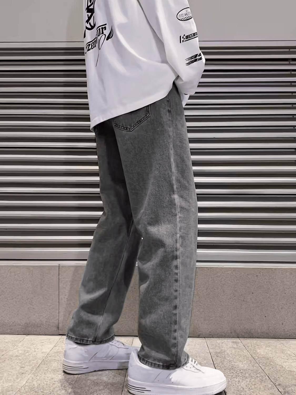 DENIM4MEN Straight Fit Grey Jeans - Image 2