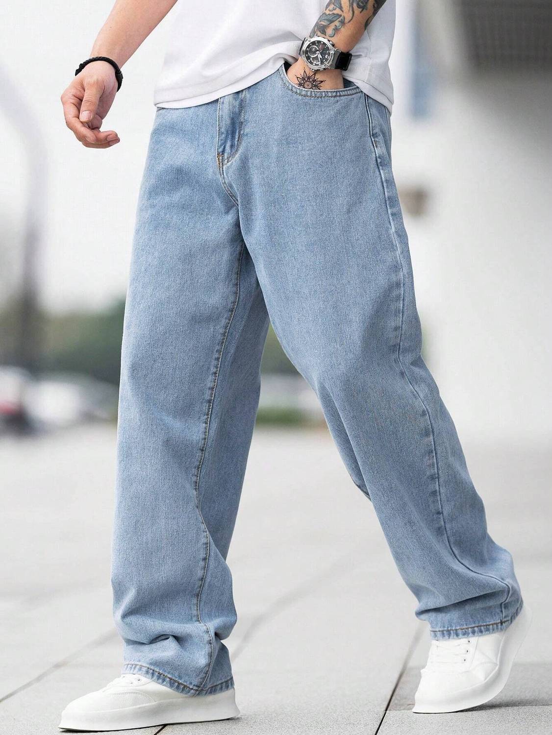 KOTTY Loose Fit Men Light Blue Jeans - Image 1
