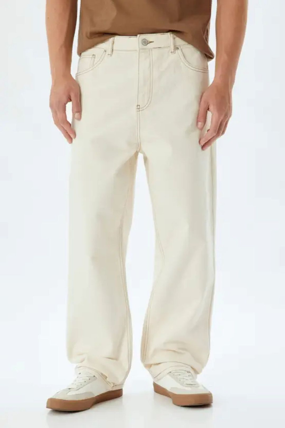 Image of METRONAUT Loose Fit Men Beige Jeans