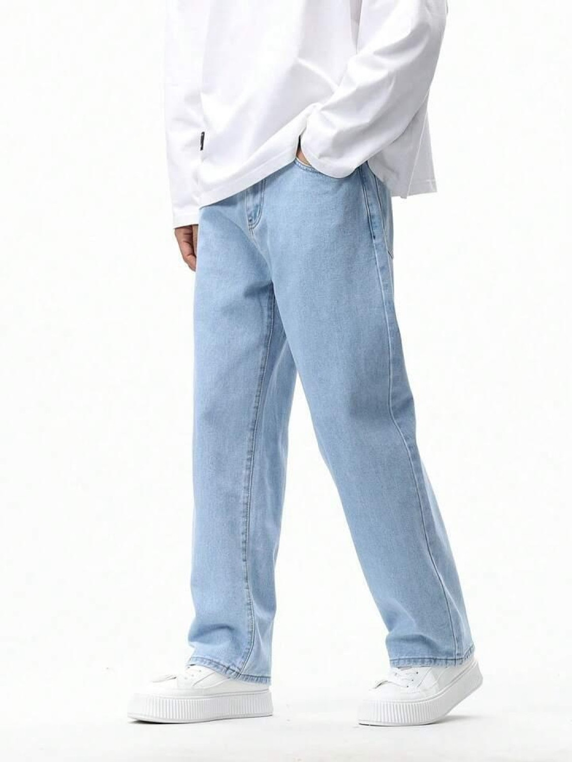 Image of forufit Loose Fit Men Light Blue Jeans