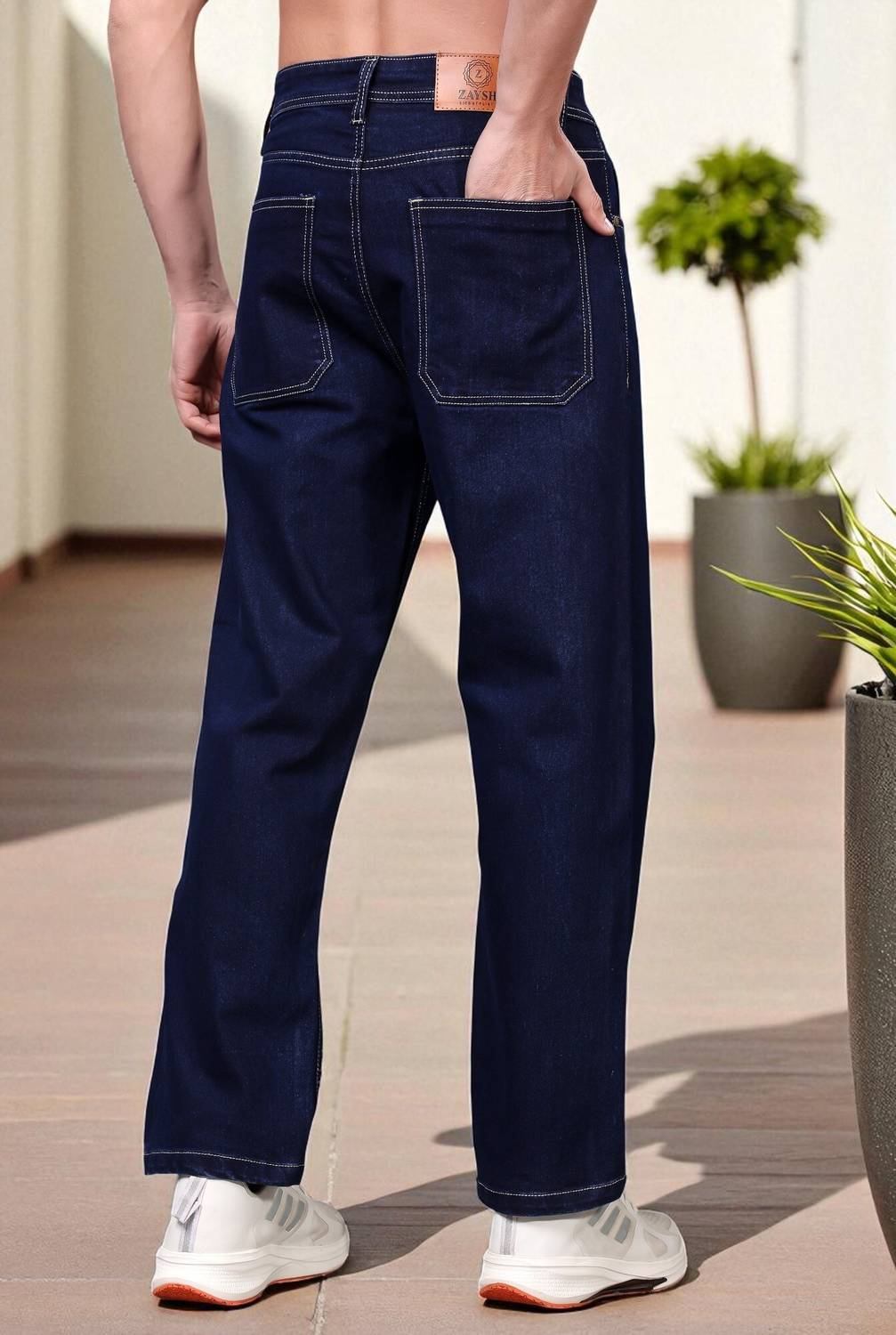 ZAYSH Loose Fit Men Dark Blue Jeans - Image 2