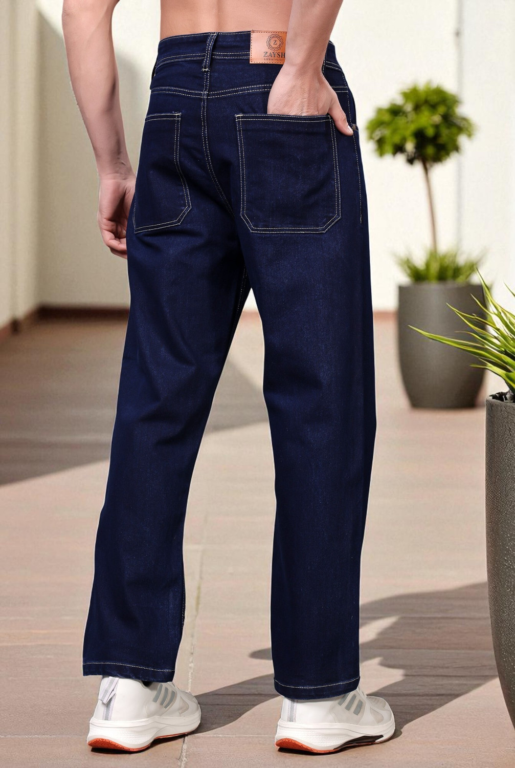 Image of ZAYSH Loose Fit Men Dark Blue Jeans