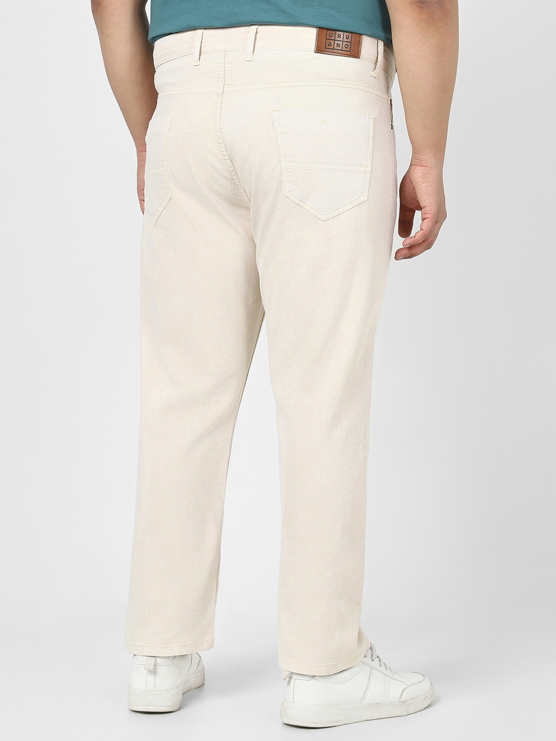 Image of Urbano Plus Straight Fit Men Beige Jeans