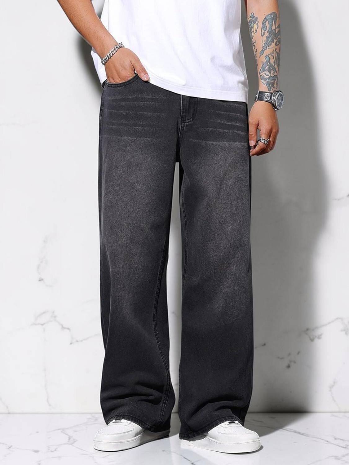 HEADSTER Straight Fit Grey Jeans - Image 1